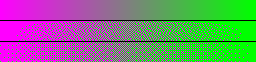 Green and magenta fade: Full color, 1-bit ordered dither, 1-bit error diffusion